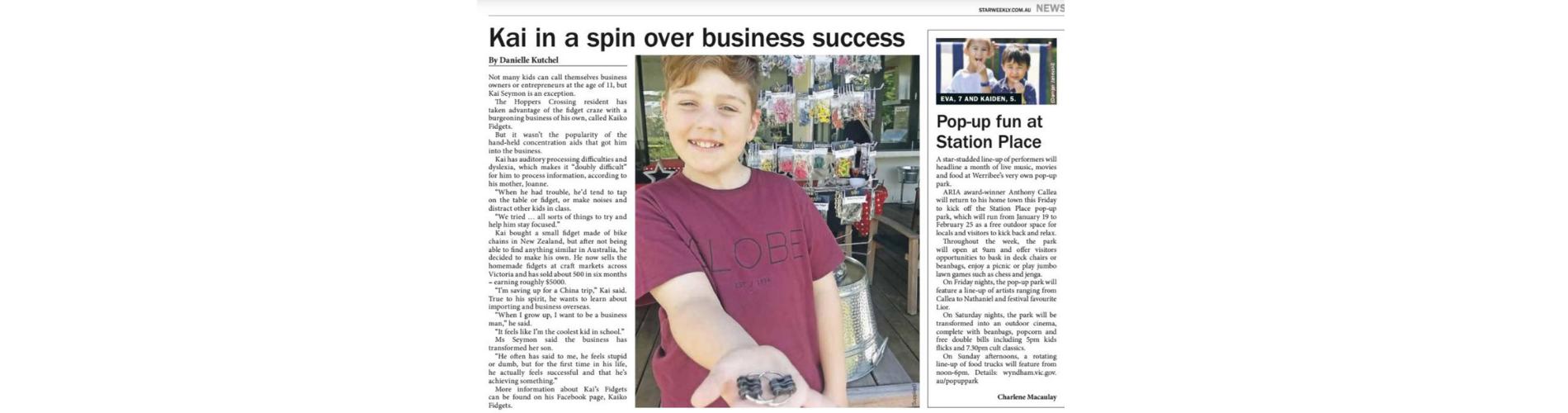Kai in a spin over business success