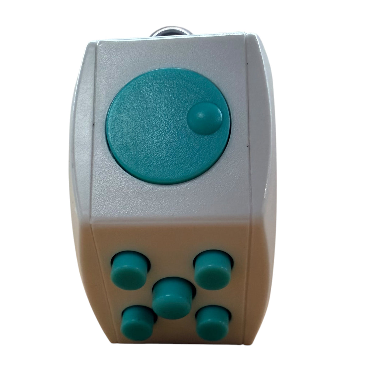 Teal and White Plastic Fidget Cube Ring