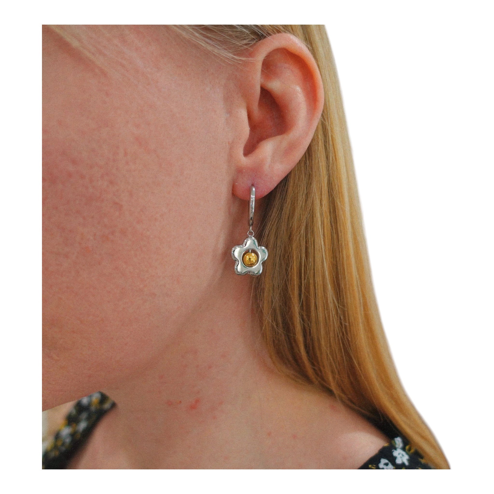 Flower Spinner Fidget Earrings by Fidge