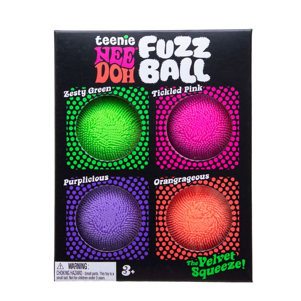 4 Pack of Teenie Fuzz Ball Nee Doh Squishies