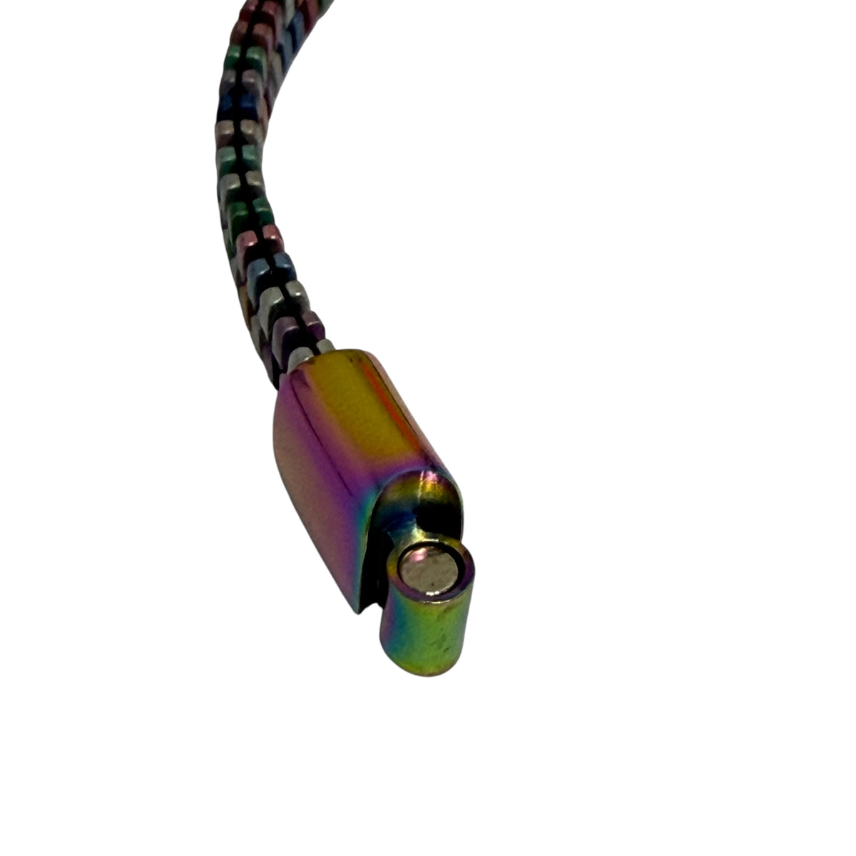 Unisex Oil Slick Metal Zipper Bracelet