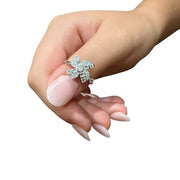 Aster Fidget Ring - 4 Petal Diamante Spinning Flower for Anxiety