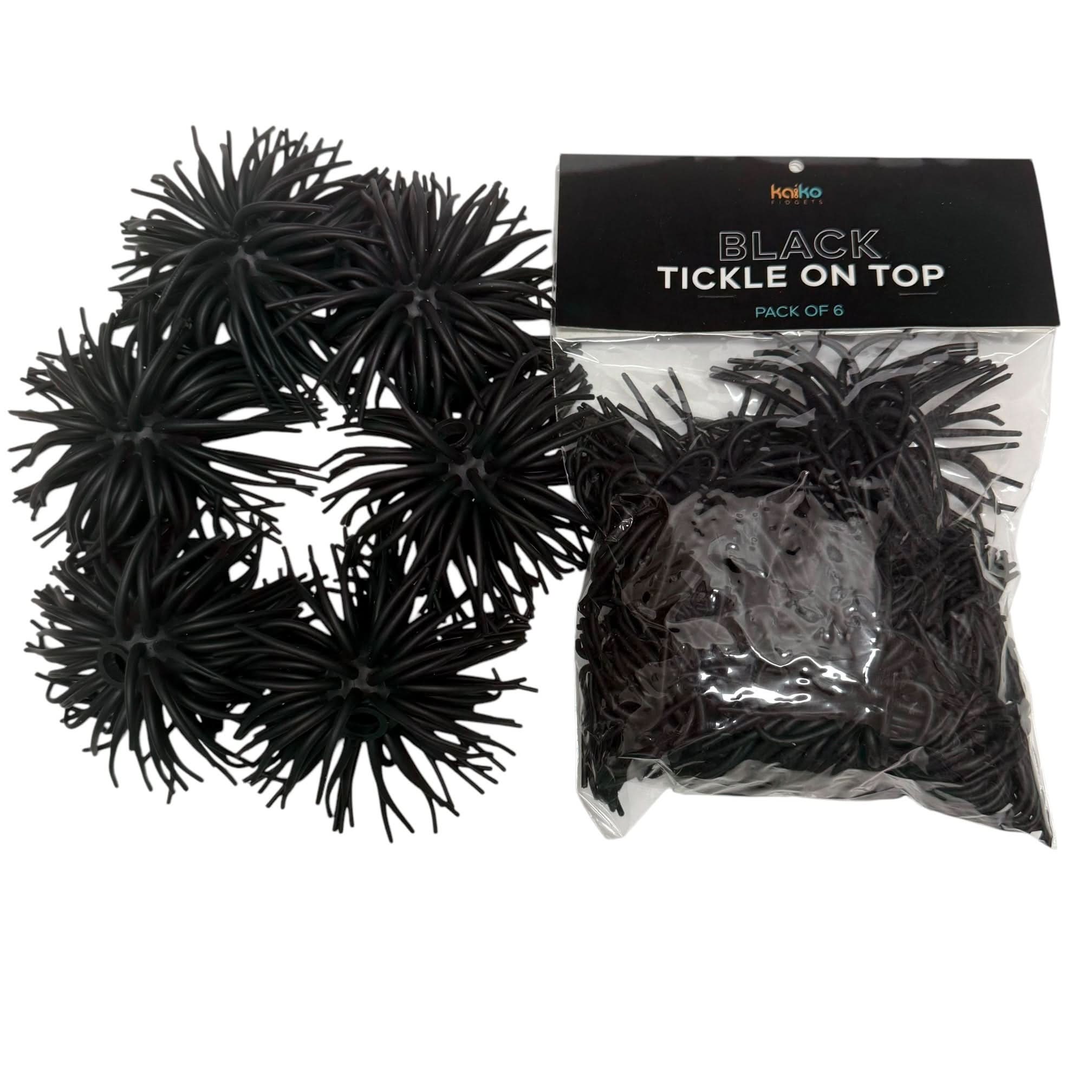 BLACK Tickle On Top - Pack of 6 Sensory Squishy Toppers