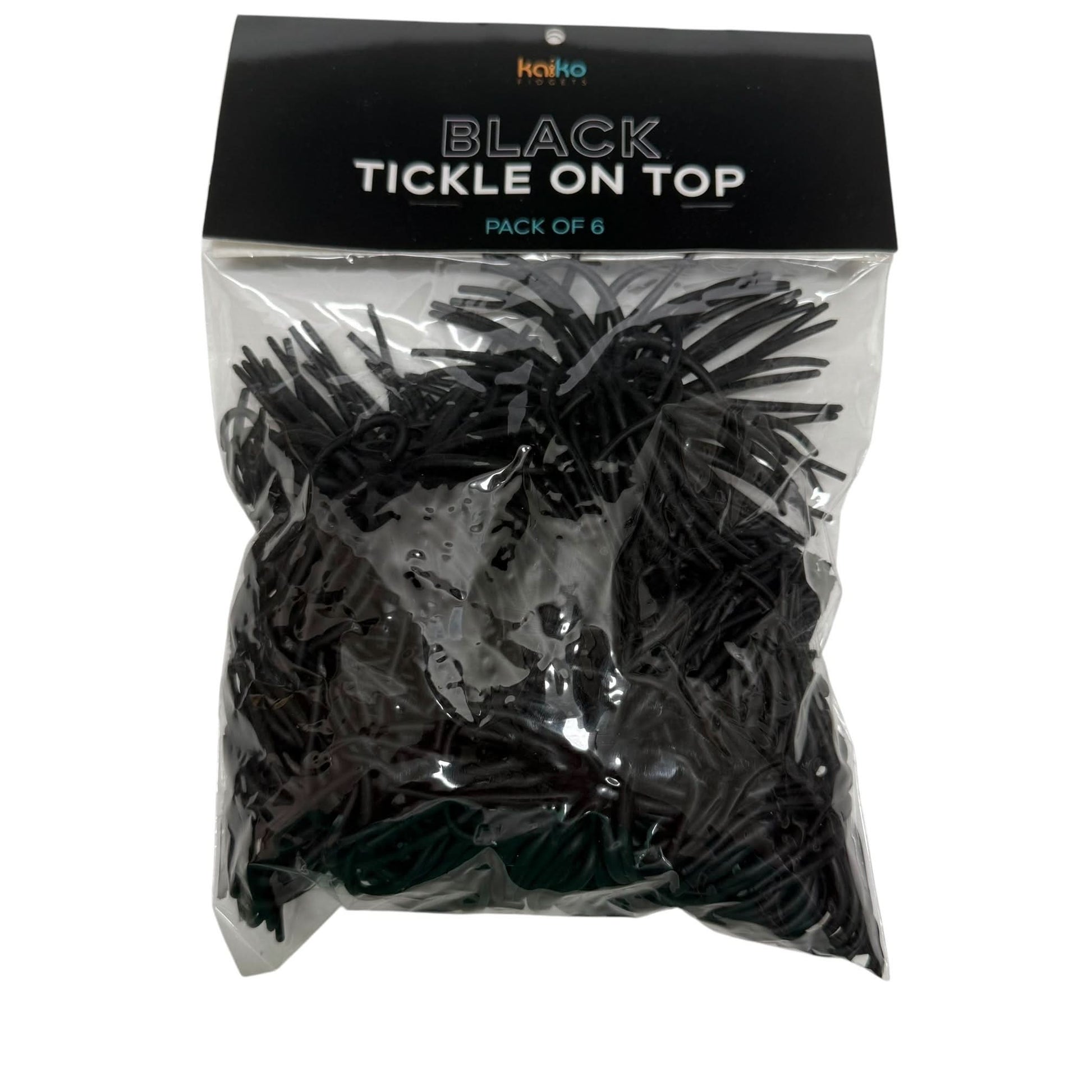 BLACK Tickle On Top - Pack of 6 Sensory Squishy Toppers