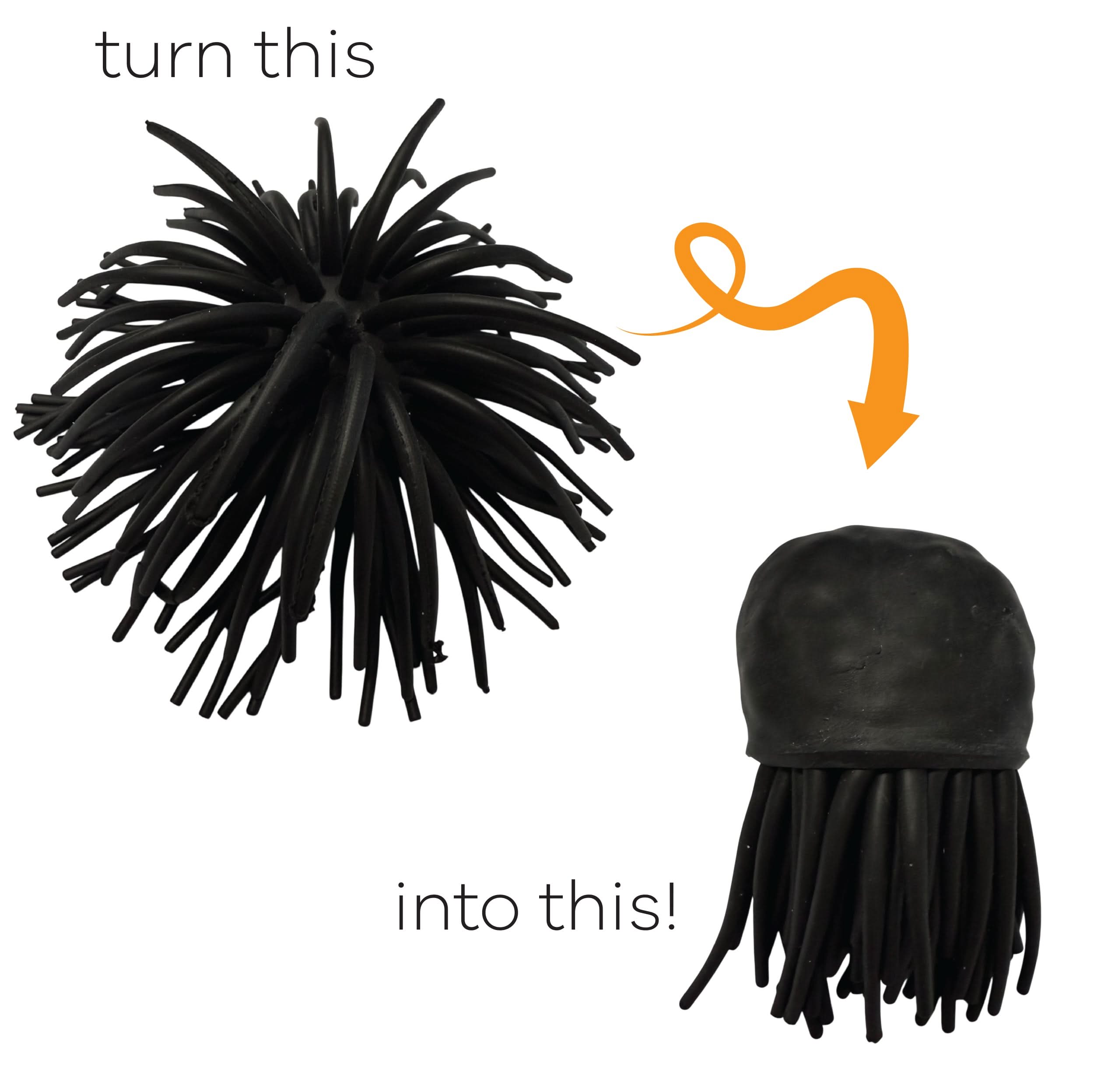 BLACK Tickle On Top - Pack of 6 Sensory Squishy Toppers