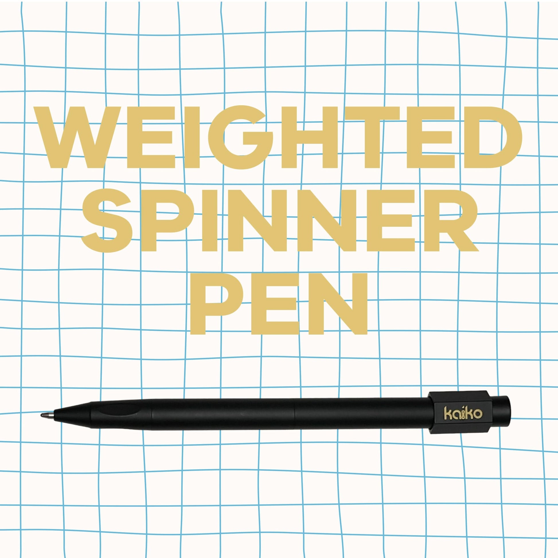 BLACK Weighted Spinner Pen with 4 refills