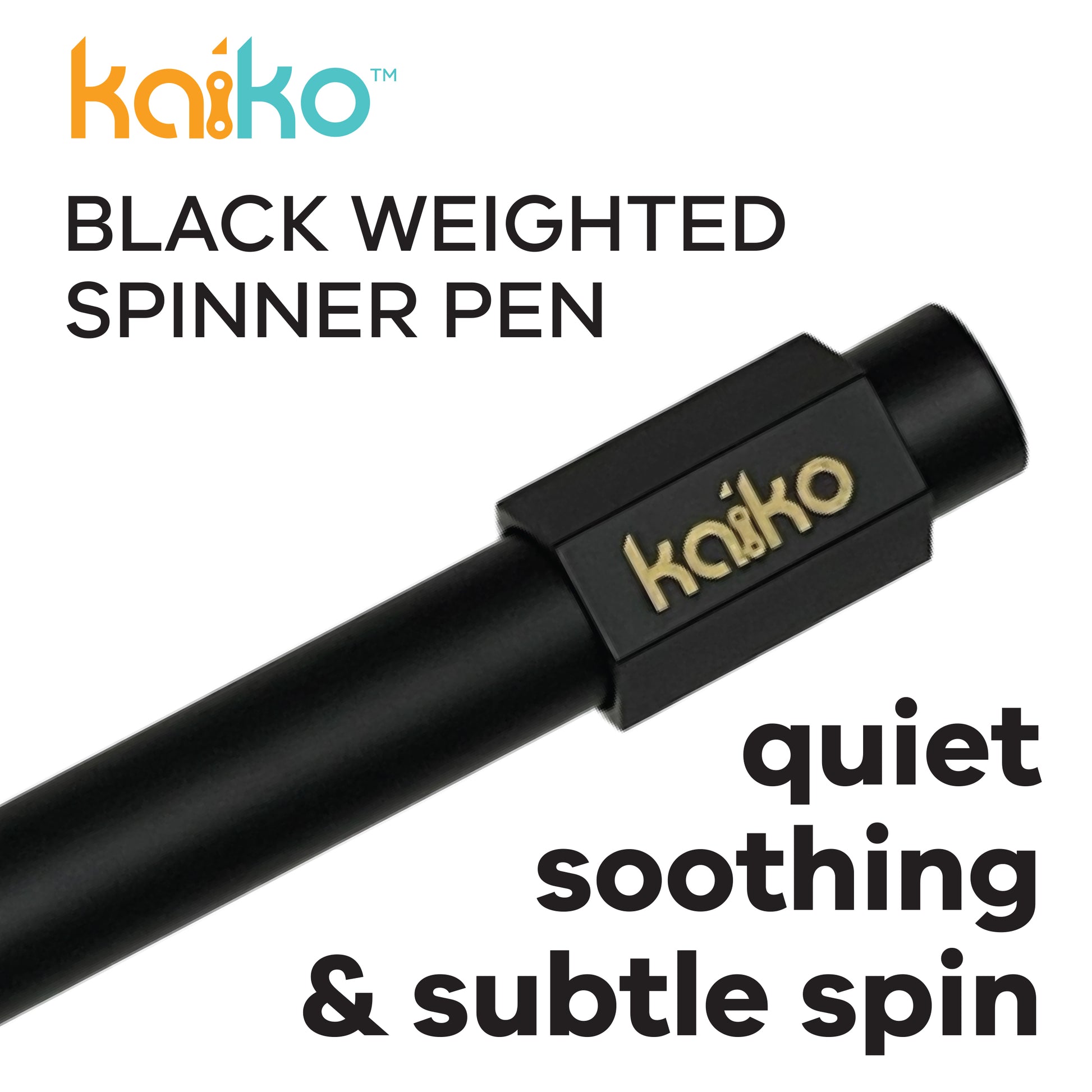 BLACK Weighted Spinner Pen with 4 refills