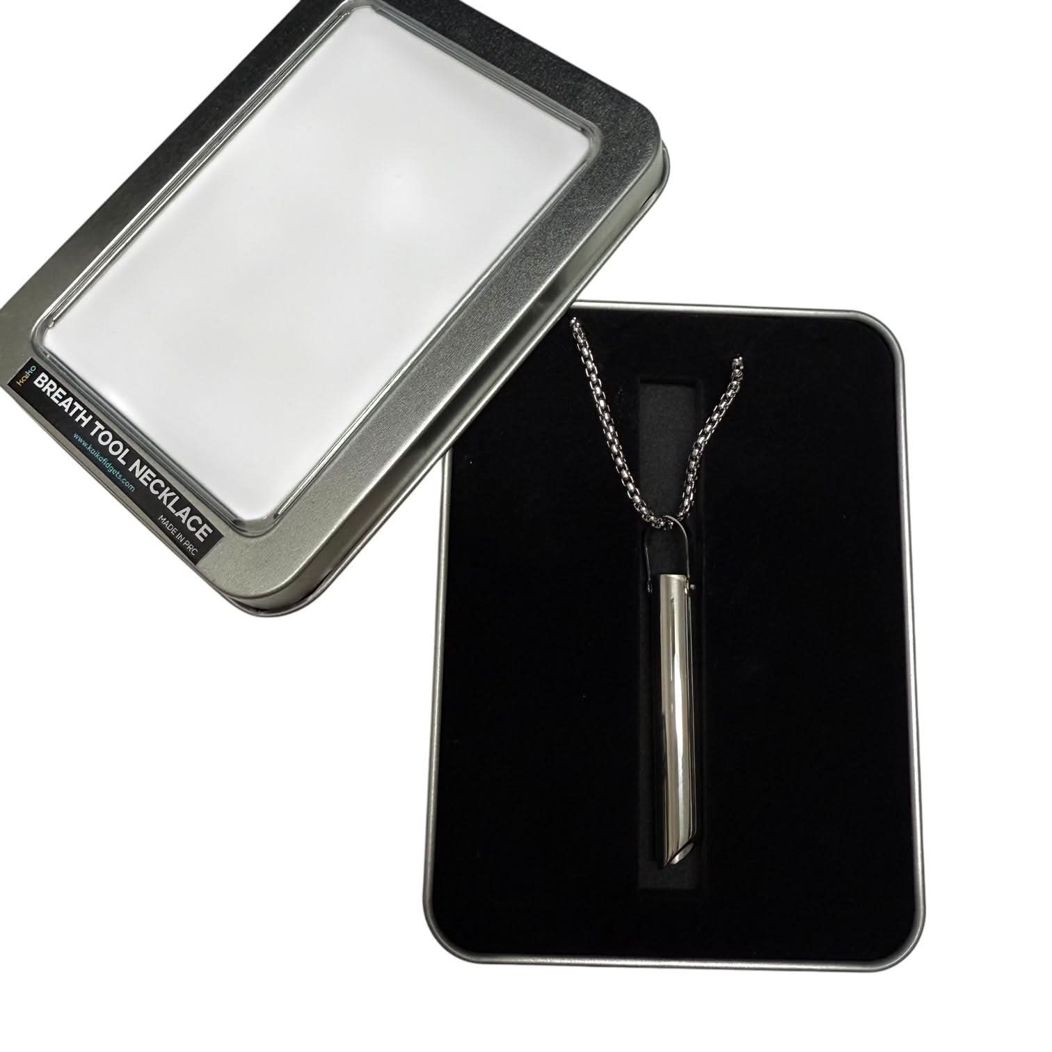 Breath Tool 304 grade Stainless Steel - Mindful Breathing Unisex Necklace