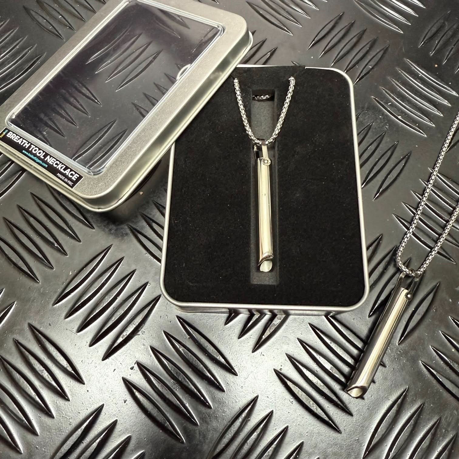 Breath Tool 304 grade Stainless Steel - Mindful Breathing Unisex Necklace