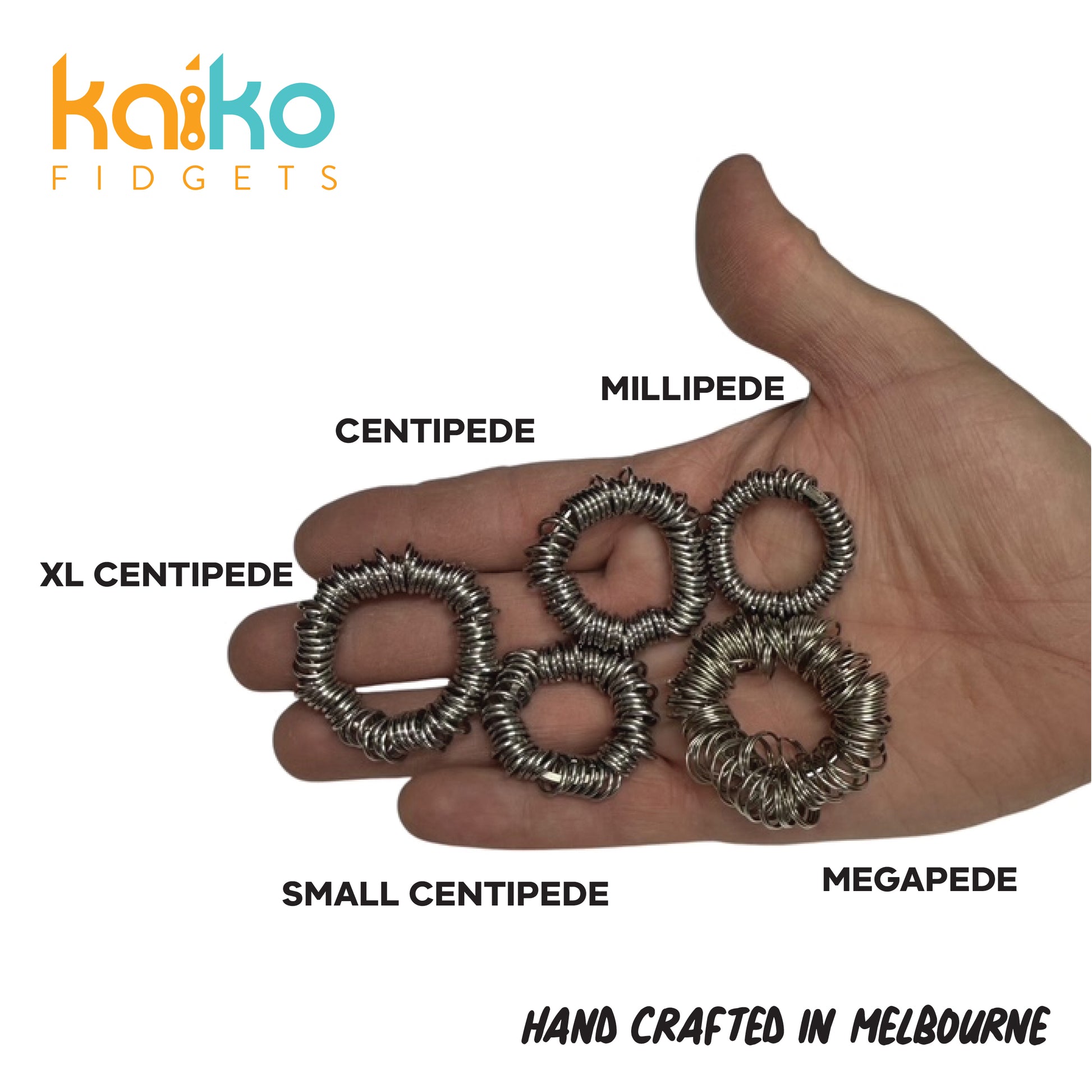 Metal Fidget Range - Millipede, Centipede & Megapede Sensory Supports by Kaiko