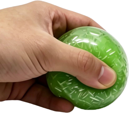 Epic Squish Crunchie Ball squeezed in hand