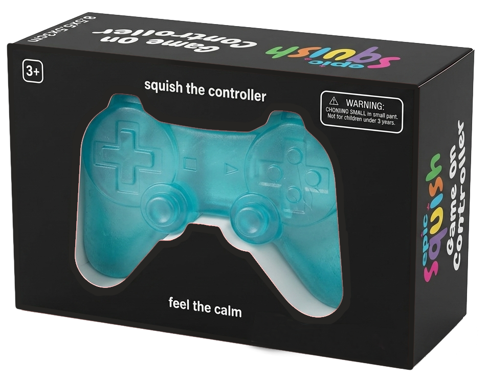 Epic Squish Game On Controller retail packaging