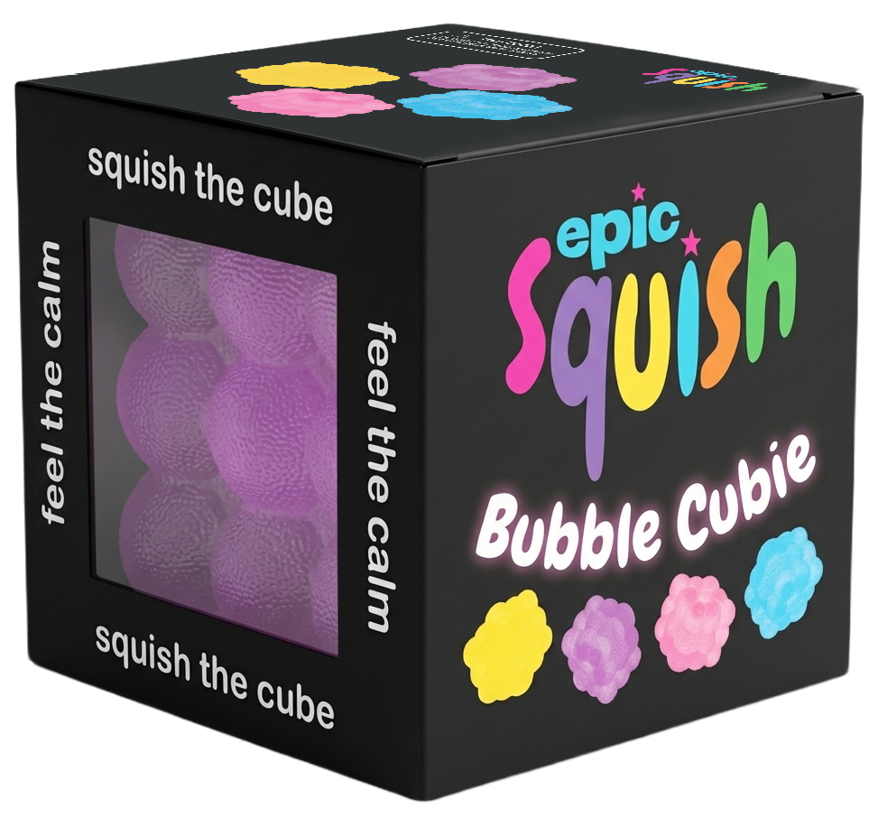 Epic Squish Bubble Cubie retail packaging
