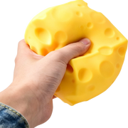 Epic Squish Cheezie squeezed in hand