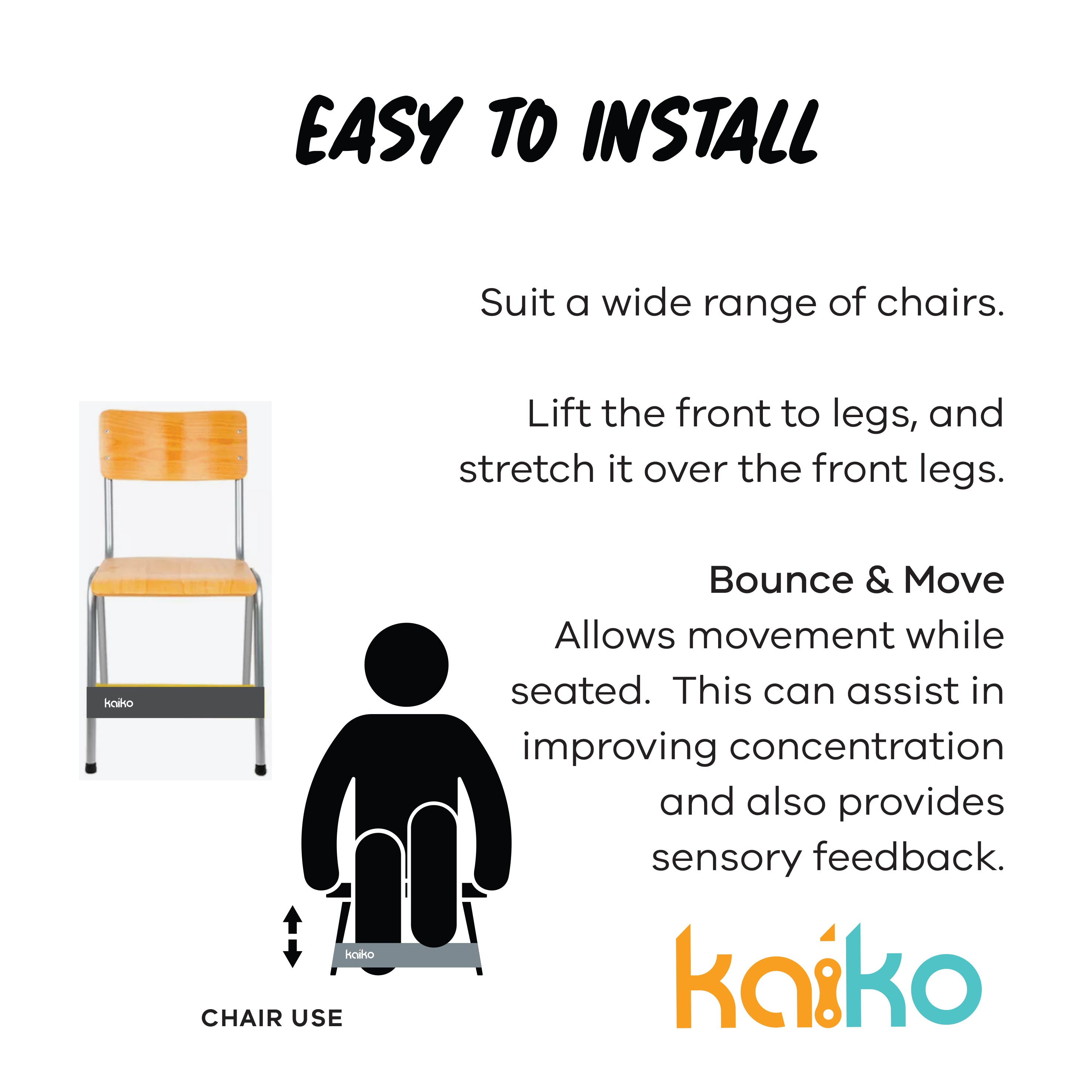 Exercise & Sensory Foot Chair Band Set - 3 Resistance Levels