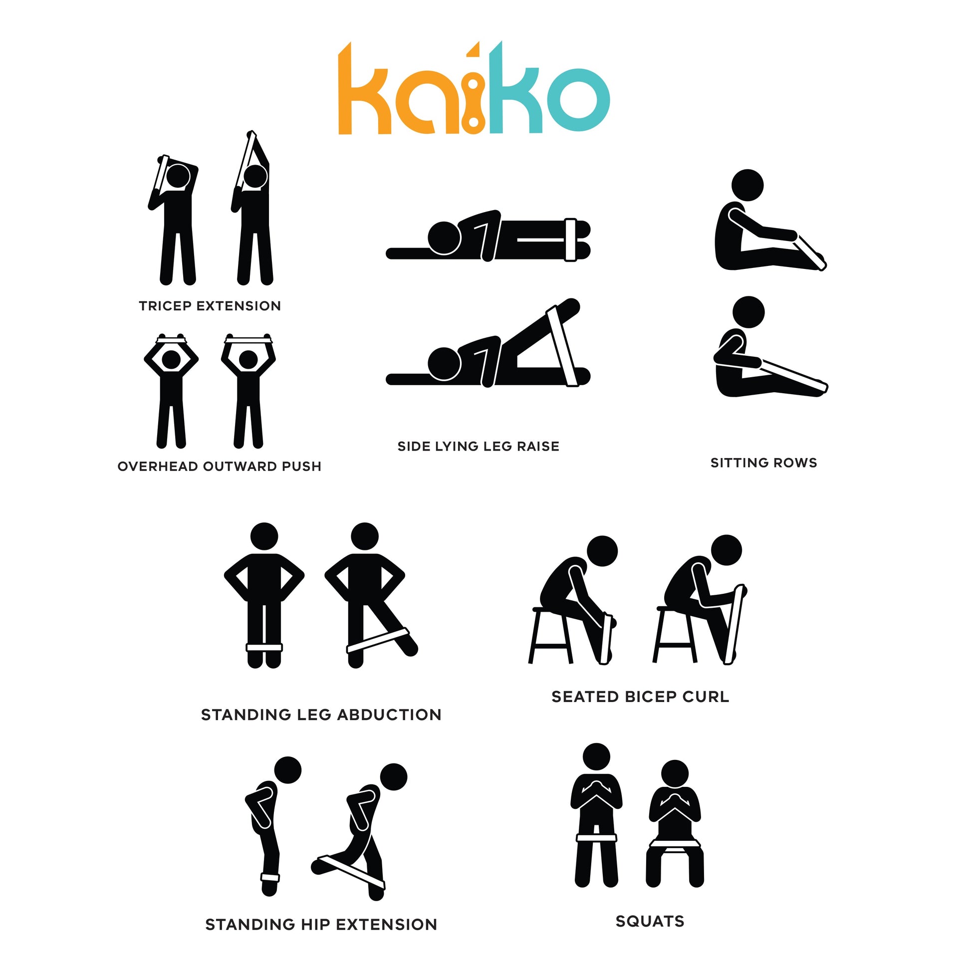 Exercise & Sensory Foot Chair Band Set - 3 Resistance Levels