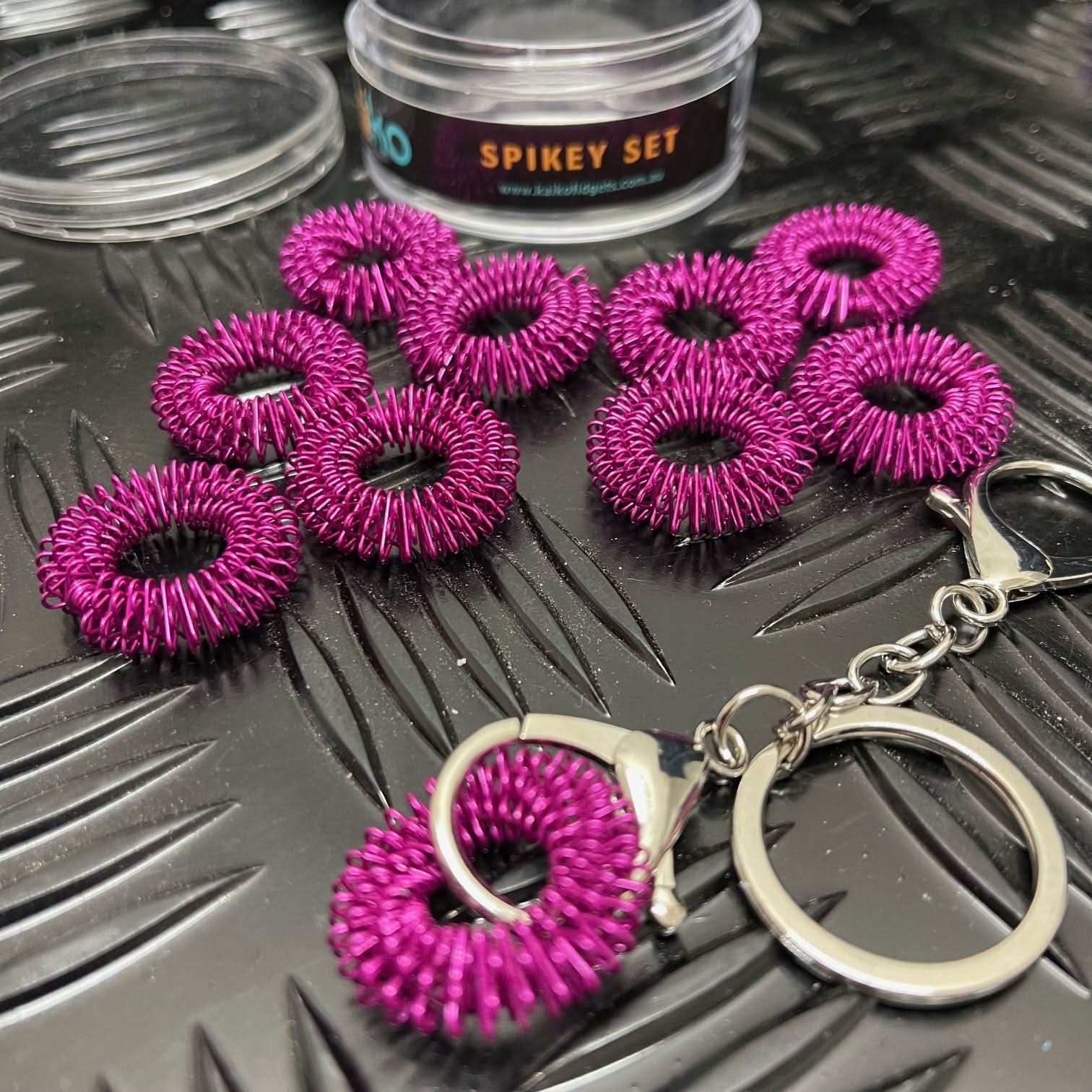 Finger Spikey Set of 10 - includes Fidget Keyring