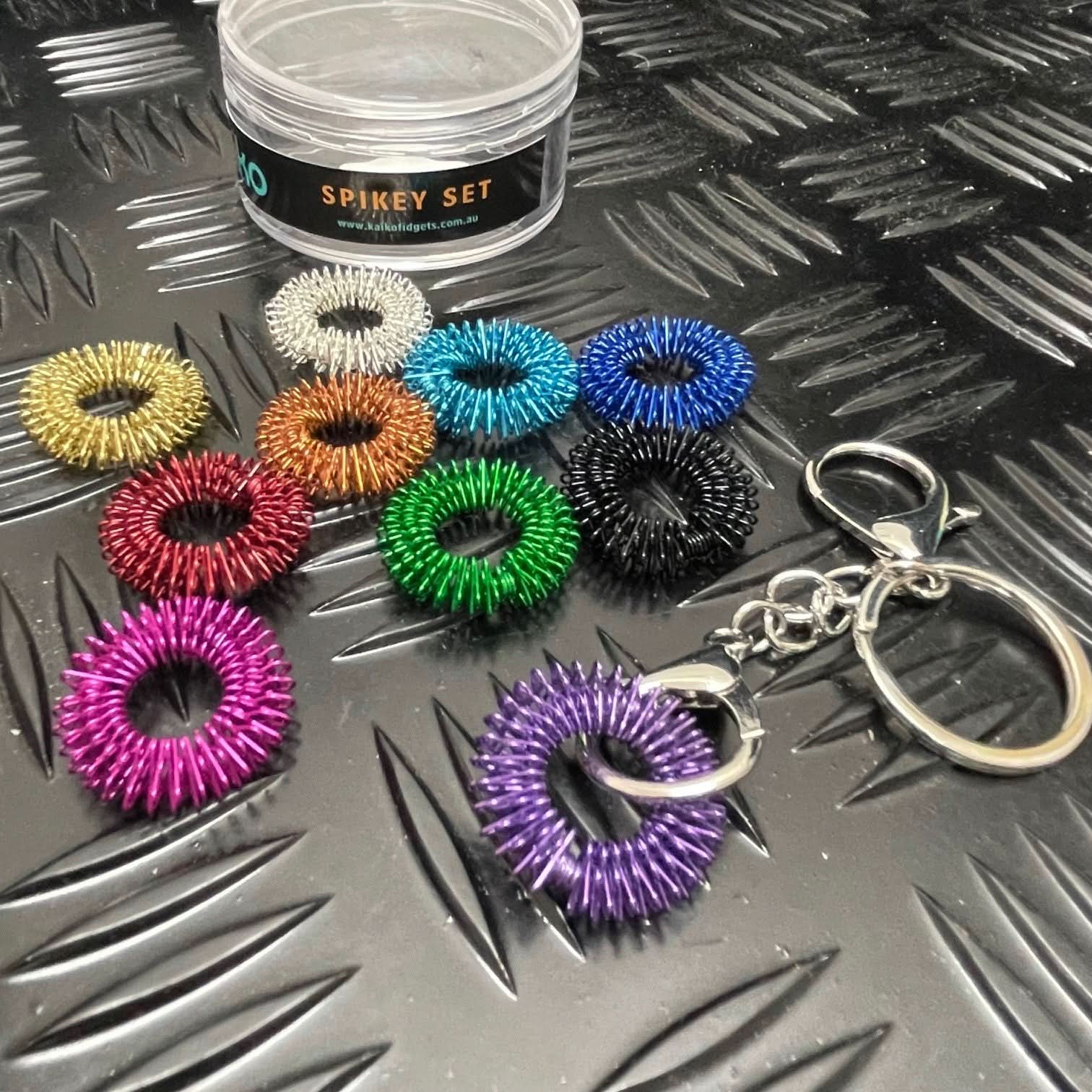 Finger Spikey Set of 10 - includes Fidget Keyring