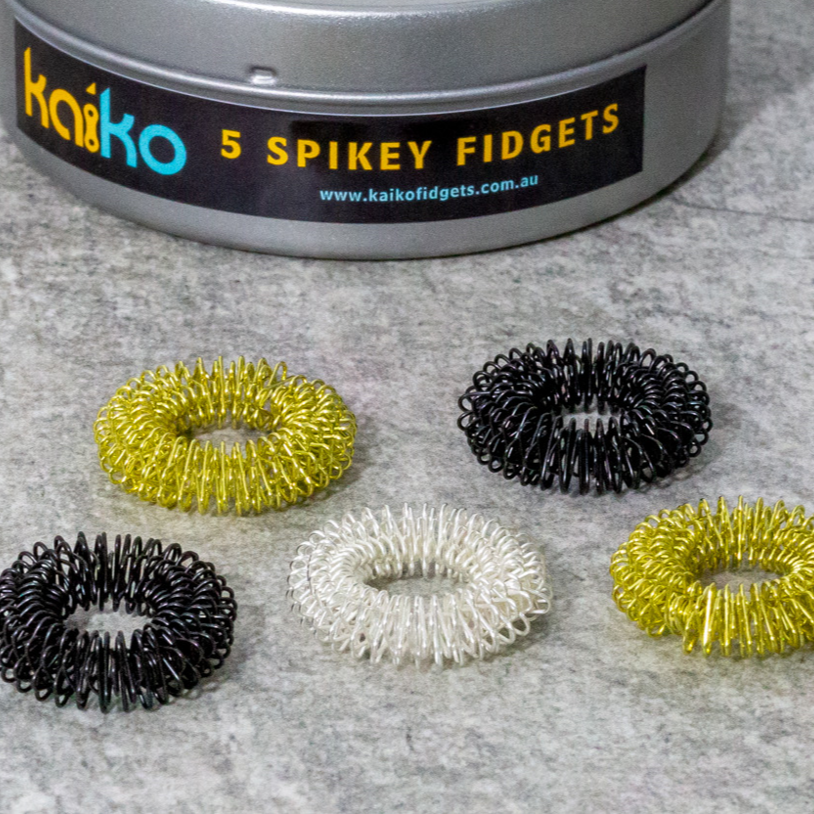 Set of 5 Finger Spikeys by Kaiko - Fidgets for Focus, Safe Ouch and Regulation