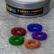 Set of 5 Finger Spikeys by Kaiko - Fidgets for Focus, Safe Ouch and Regulation