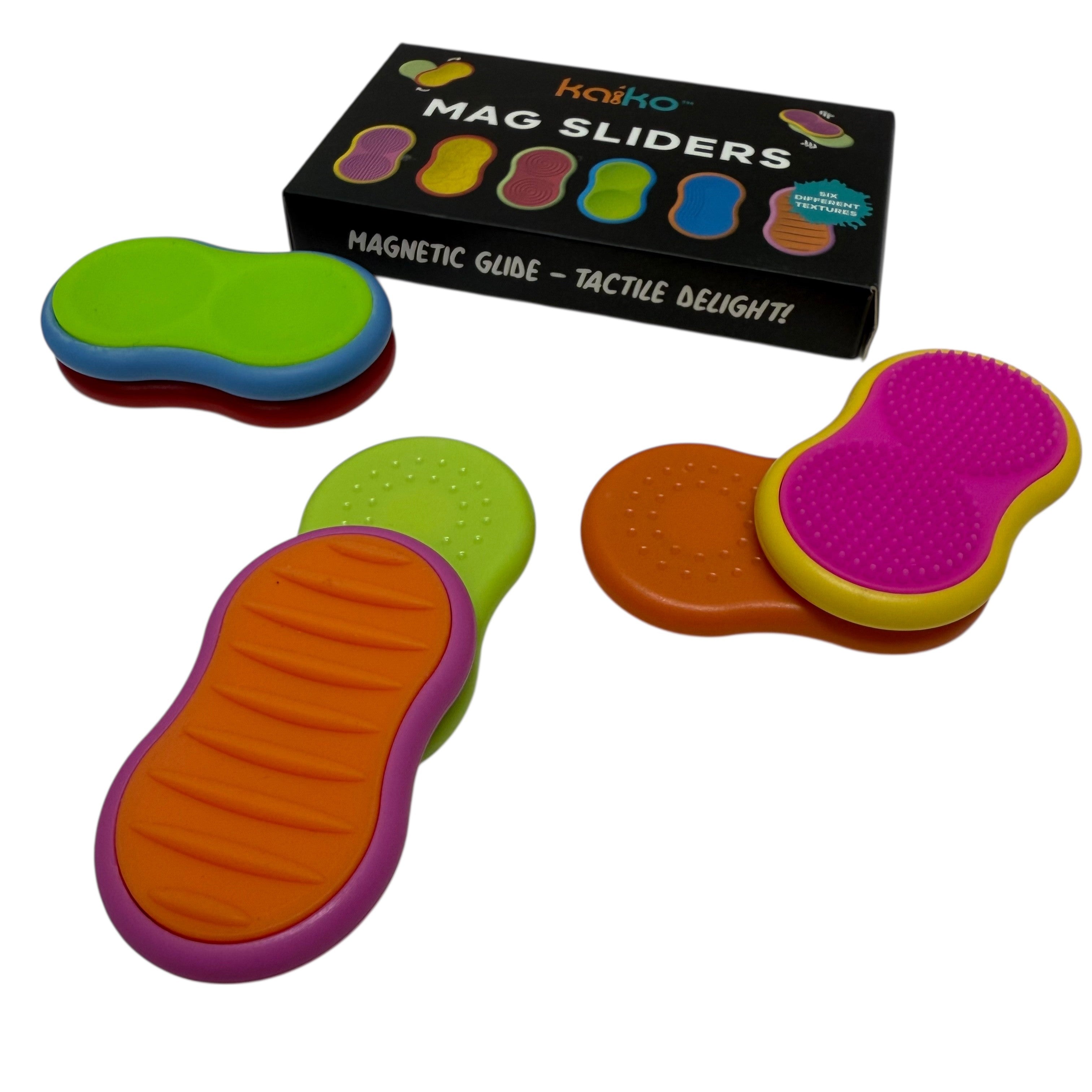 Mag Sliders - Six Interchangeable Magnetic Textured Pad Fidgets