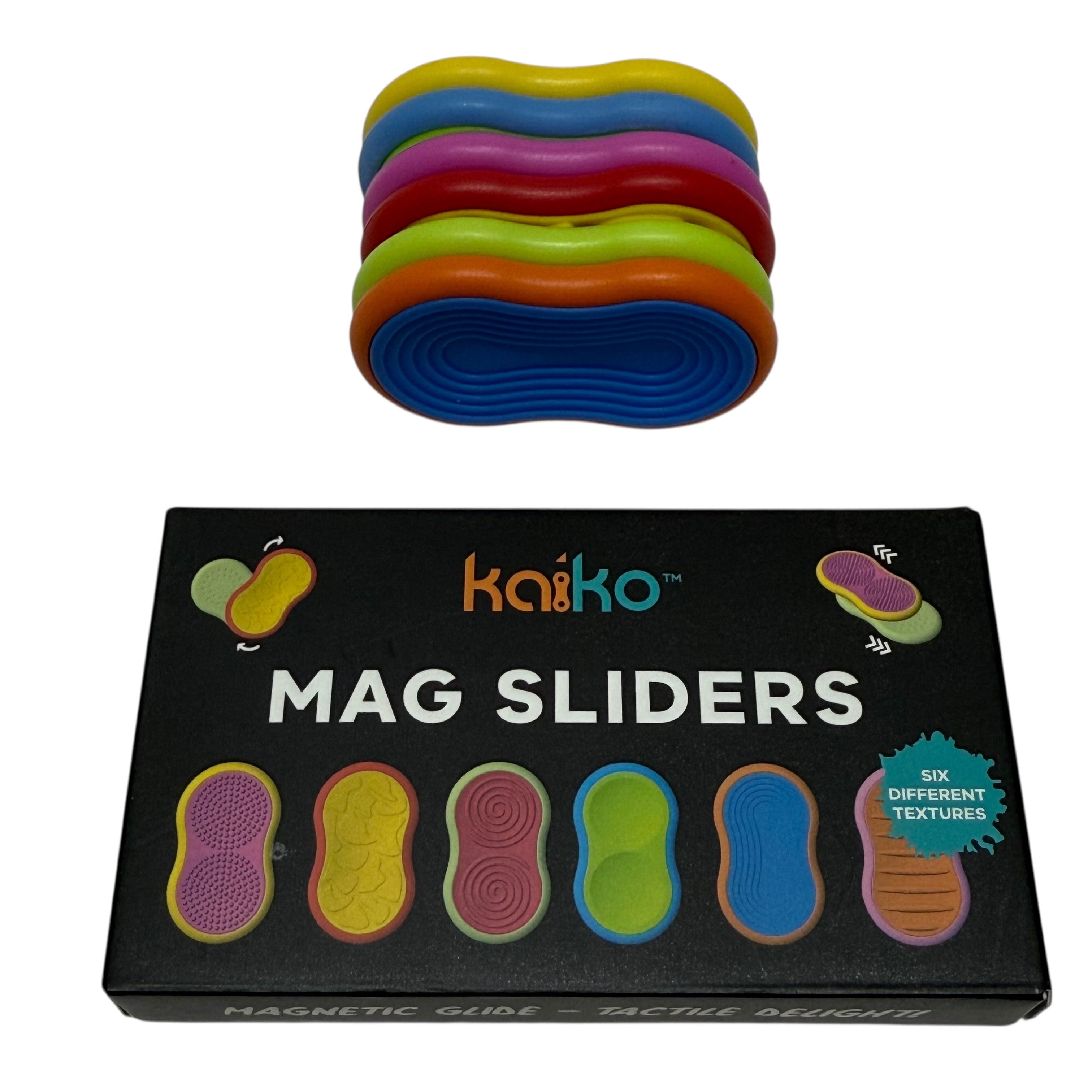 Mag Sliders - Six Interchangeable Magnetic Textured Pad Fidgets