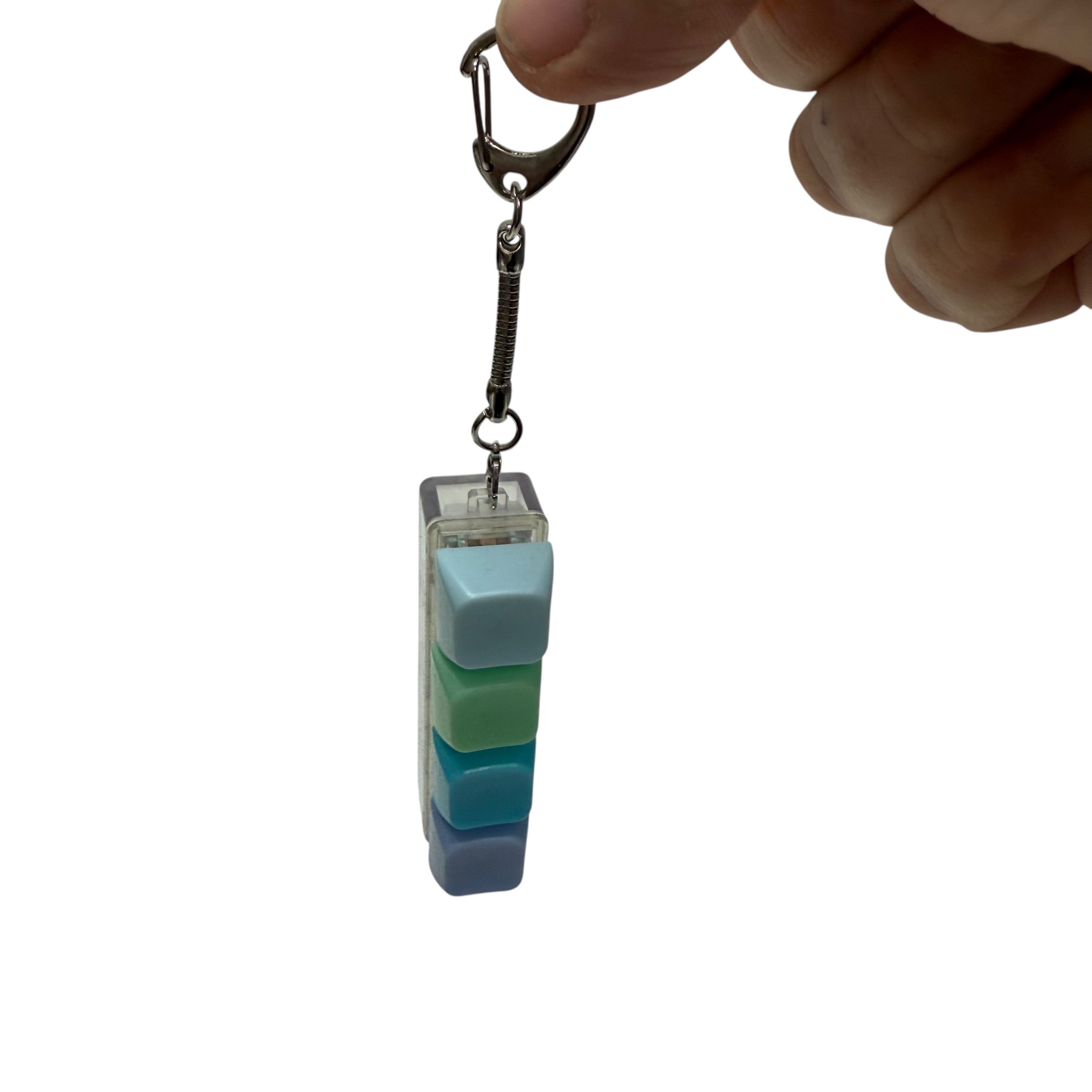 Keyboard Click Fidget on Metal Keychain