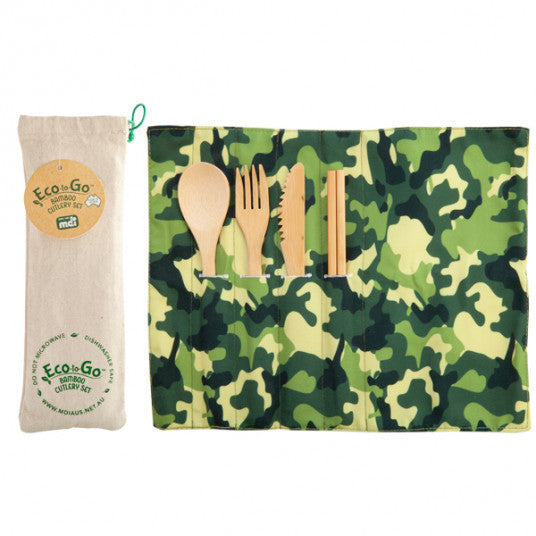 Eco to Go Bamboo Cutlery Set - Various Prints