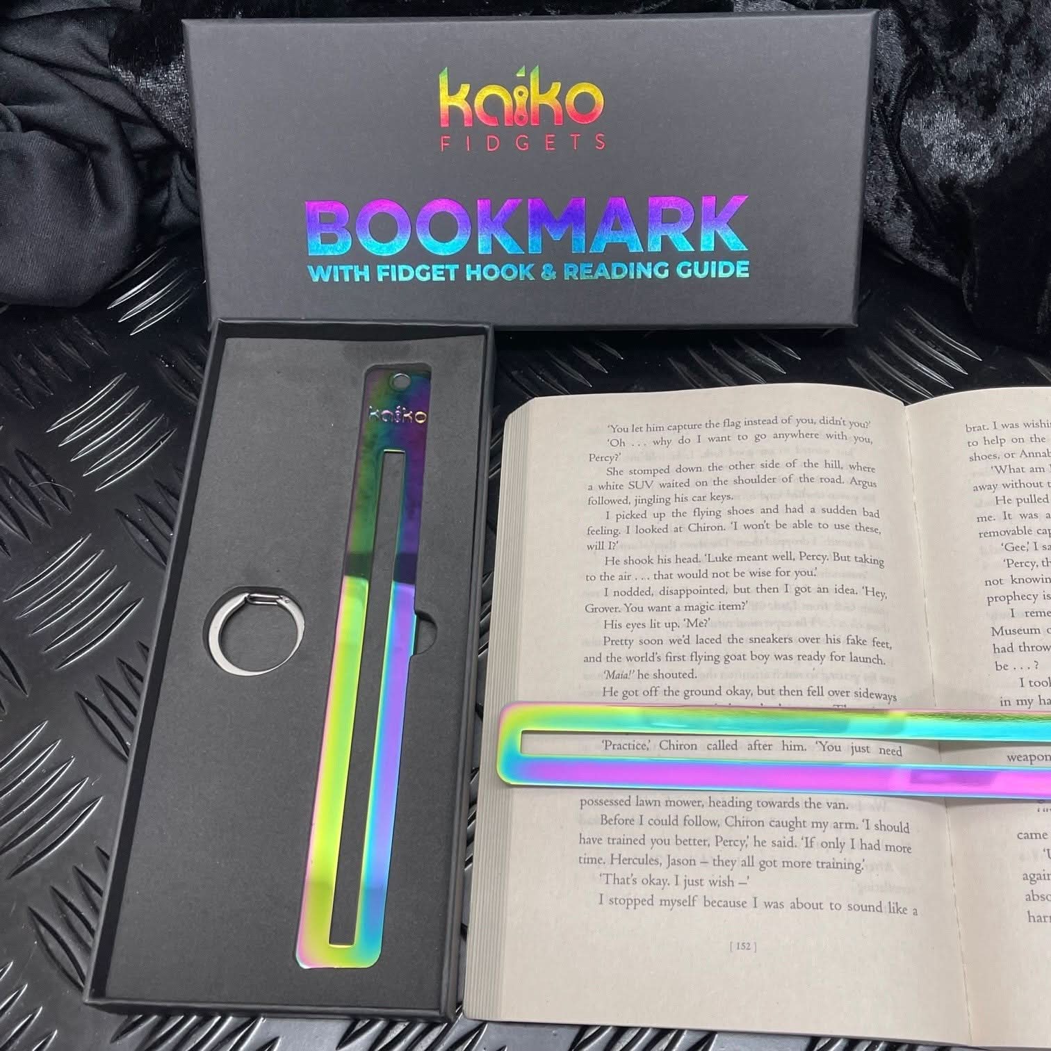 Metal Bookmark with Fidget Hook & Reading Guide - Fidgets not included