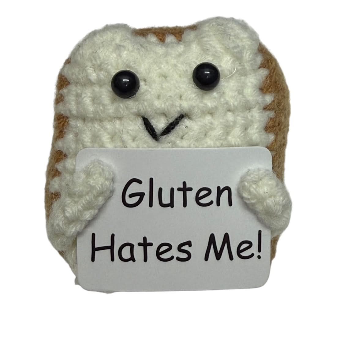 Mini Bread Gluten Hates Me - Hand Crochet Plush Support