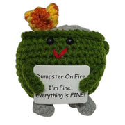 Mini Dumpster On Fire - Mini Hand Crochet Plush Support