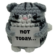 Not Today... Cat Mini Hand Crochet Plush Support