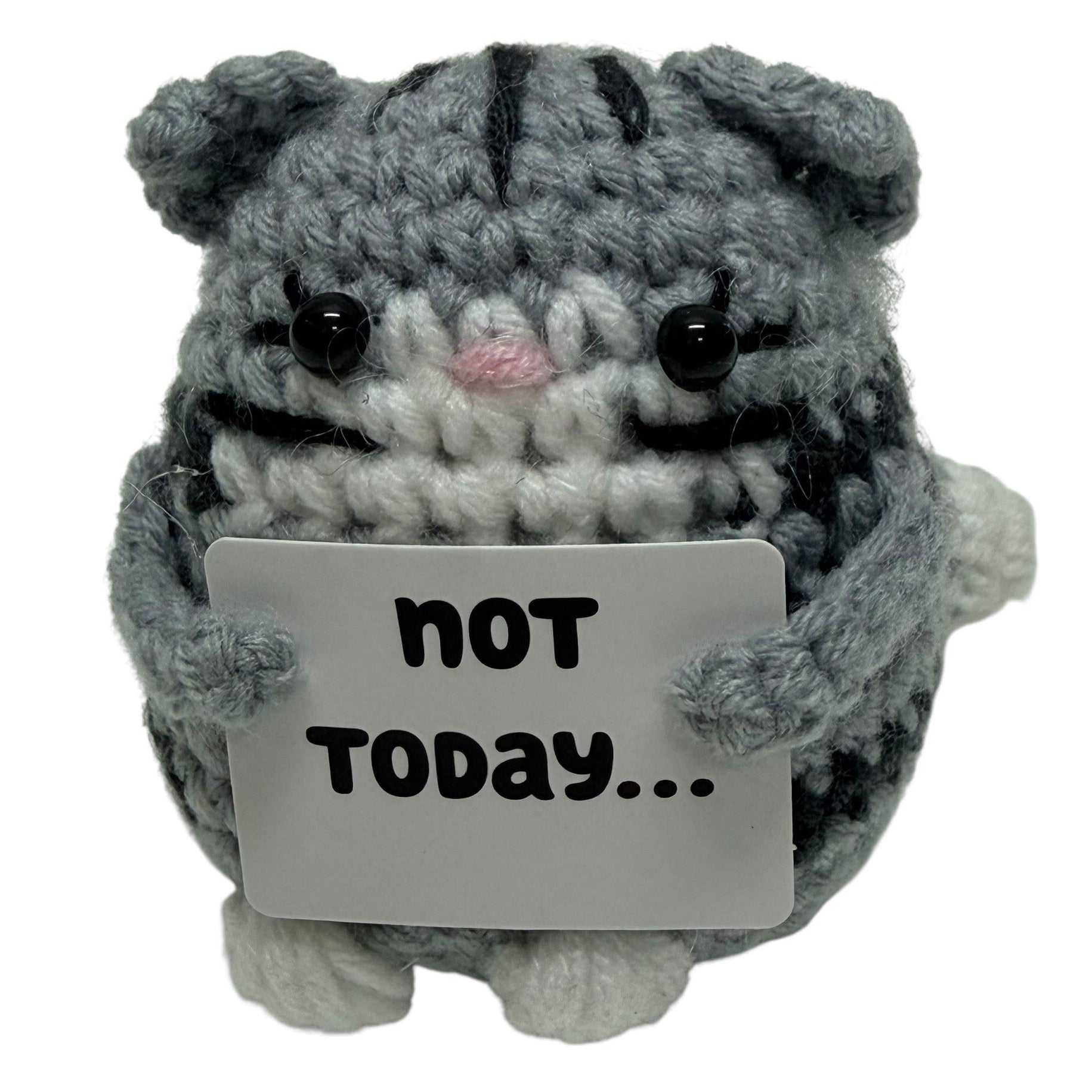 Not Today... Cat Mini Hand Crochet Plush Support