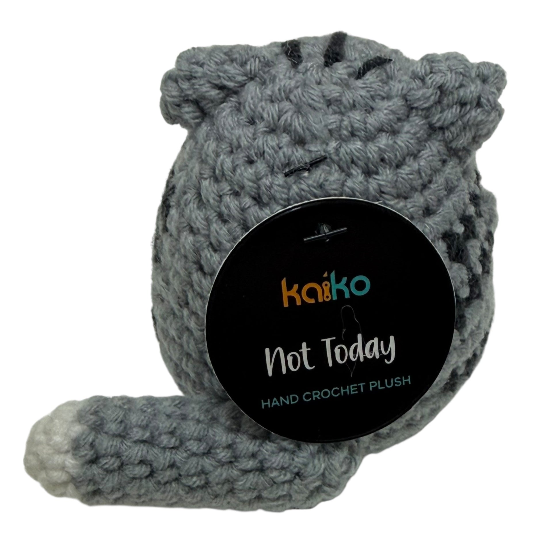 Not Today... Cat Mini Hand Crochet Plush Support