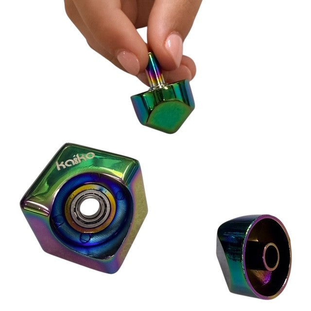 Oil Slick Square Spinning Cube