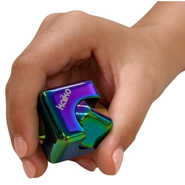 Oil Slick Square Spinning Cube