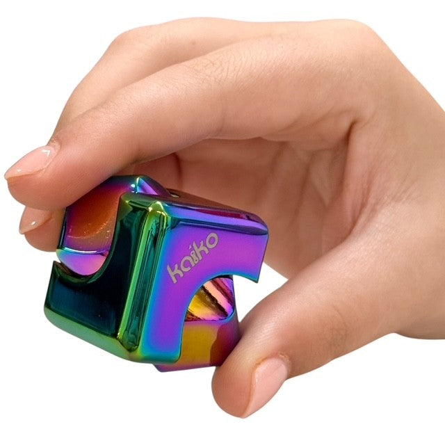 Oil Slick Square Spinning Cube