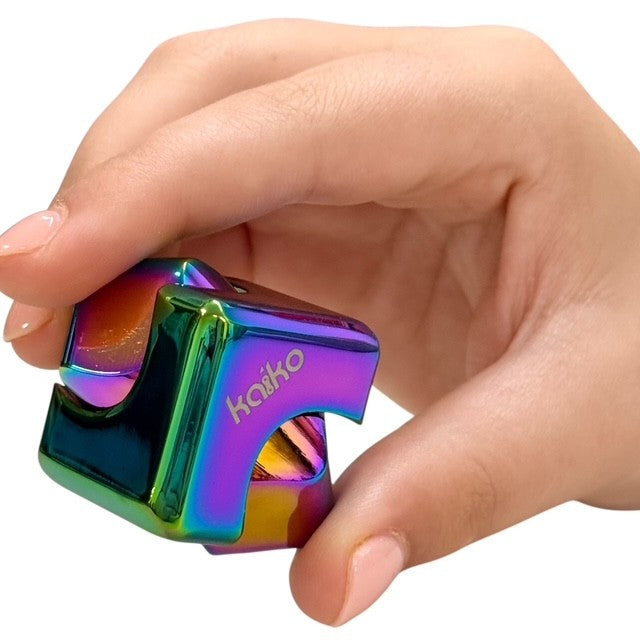 Oil Slick Square Spinning Cube