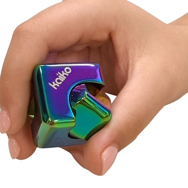 Oil Slick Square Spinning Cube