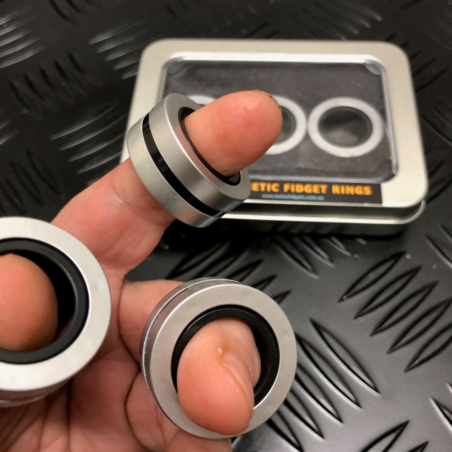 Fidget Rng Original Magnetic Fidget Rings - Sliver Colour Plastic — Kaiko Fidgets ...