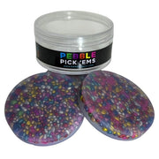 Pebble Pick ‘Em Stack - pack of 3 natural painted stone discs - Picking & Popping Support