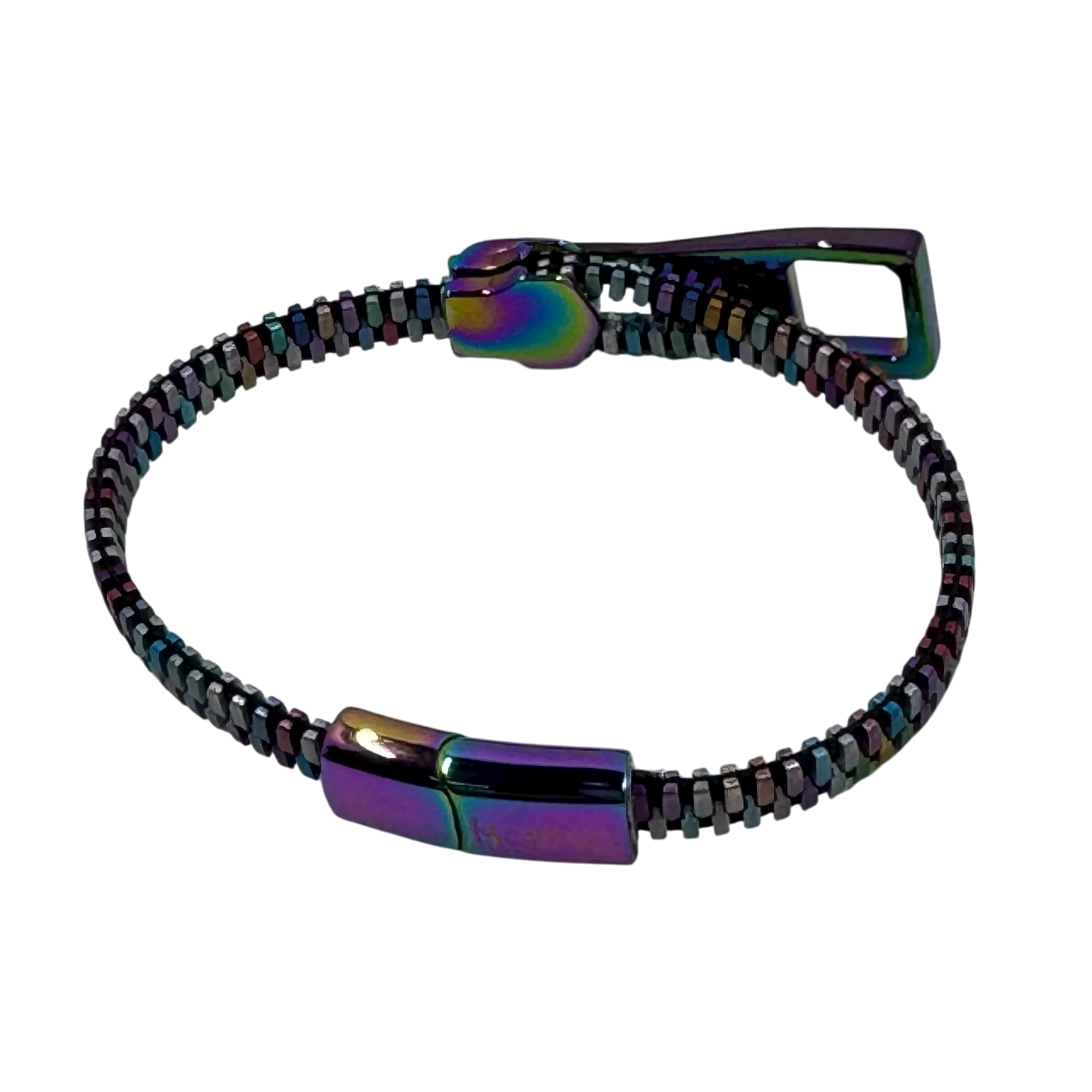 Unisex Oil Slick Metal Zipper Bracelet By Kaiko – Kaiko Fidgets