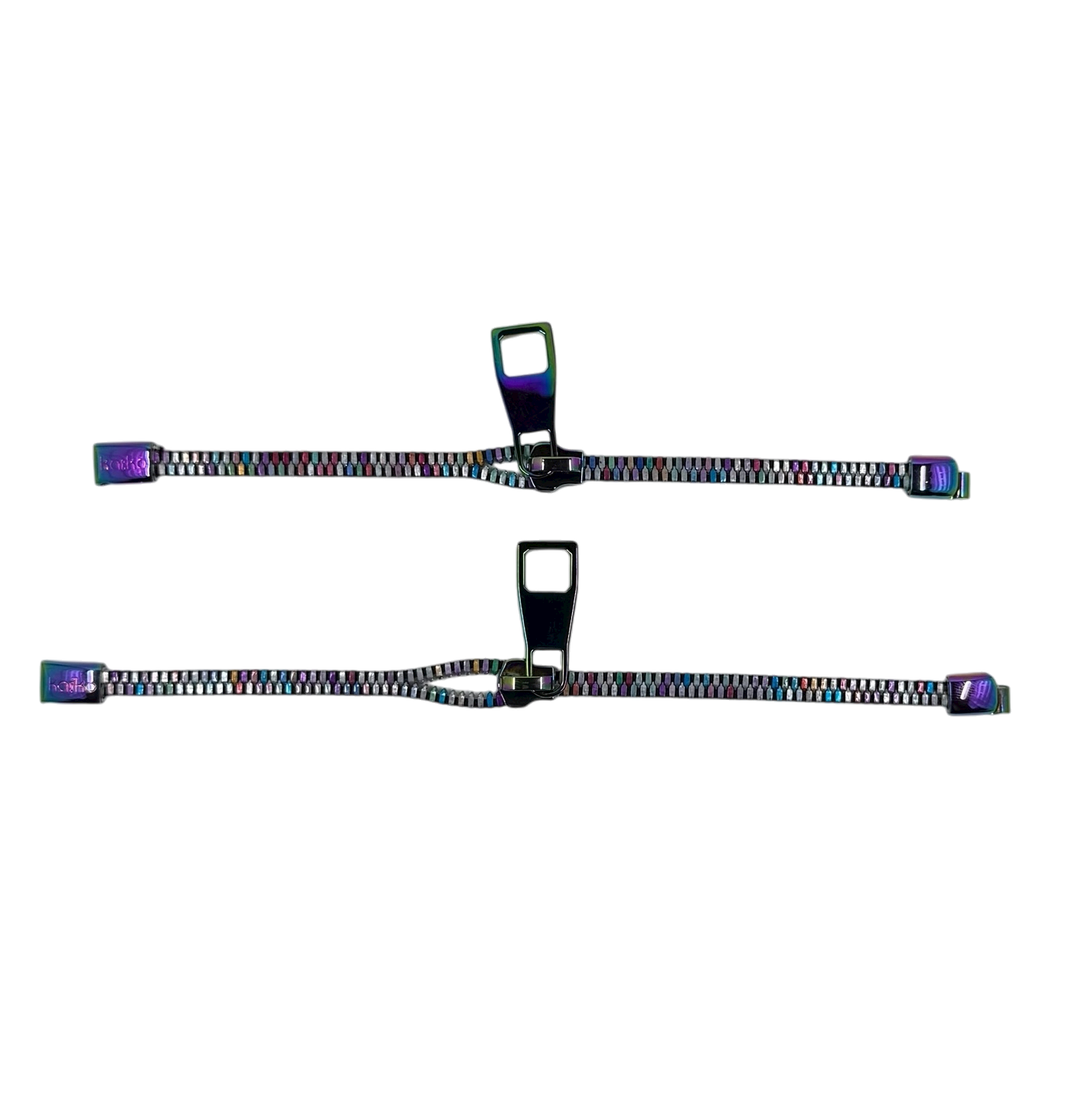 Unisex Oil Slick Metal Zipper Bracelet By Kaiko
