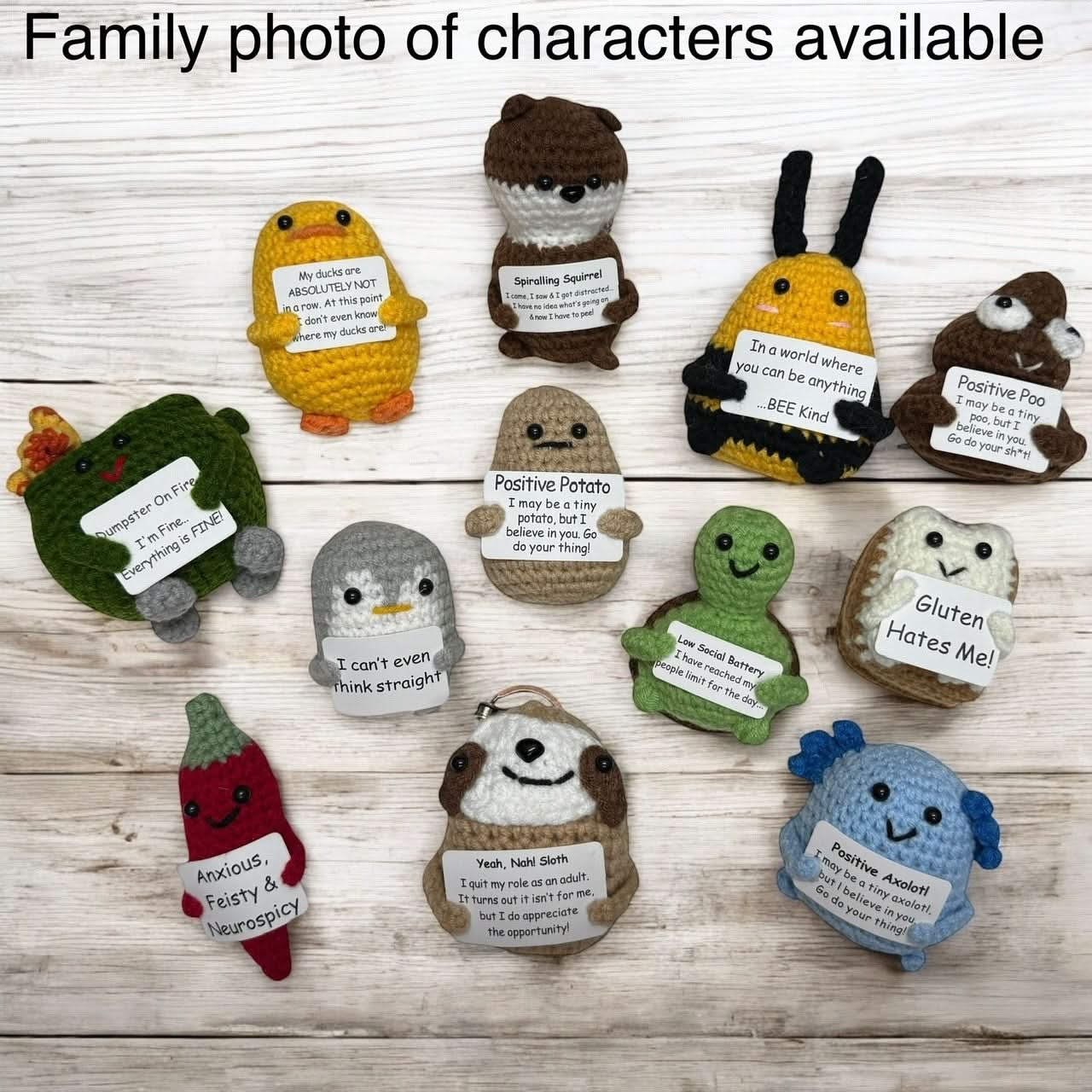 Positive Potato - Mini Hand Crochet Plush Supports