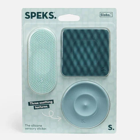 Green Pack of 3 Slabs Silicone Sensory Sticker by Speks
