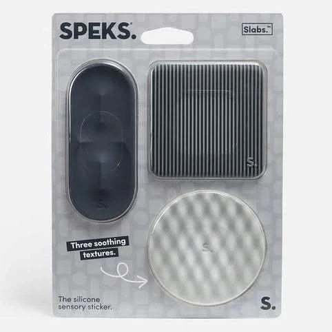 Grey Pack of 3 Slabs Silicone Sensory Sticker by Speks