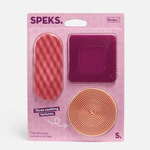 Pink Pack of 3 Slabs Silicone Sensory Sticker by Speks