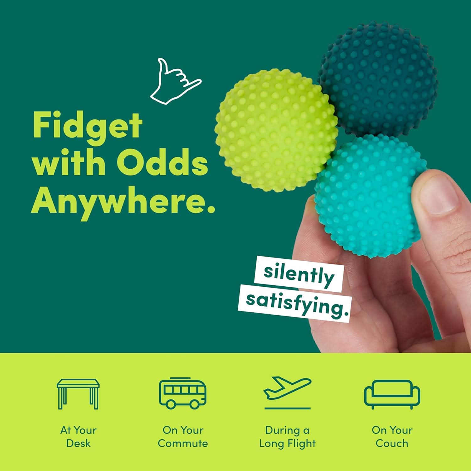 Green Dots Speks Odds Silicone Magnets