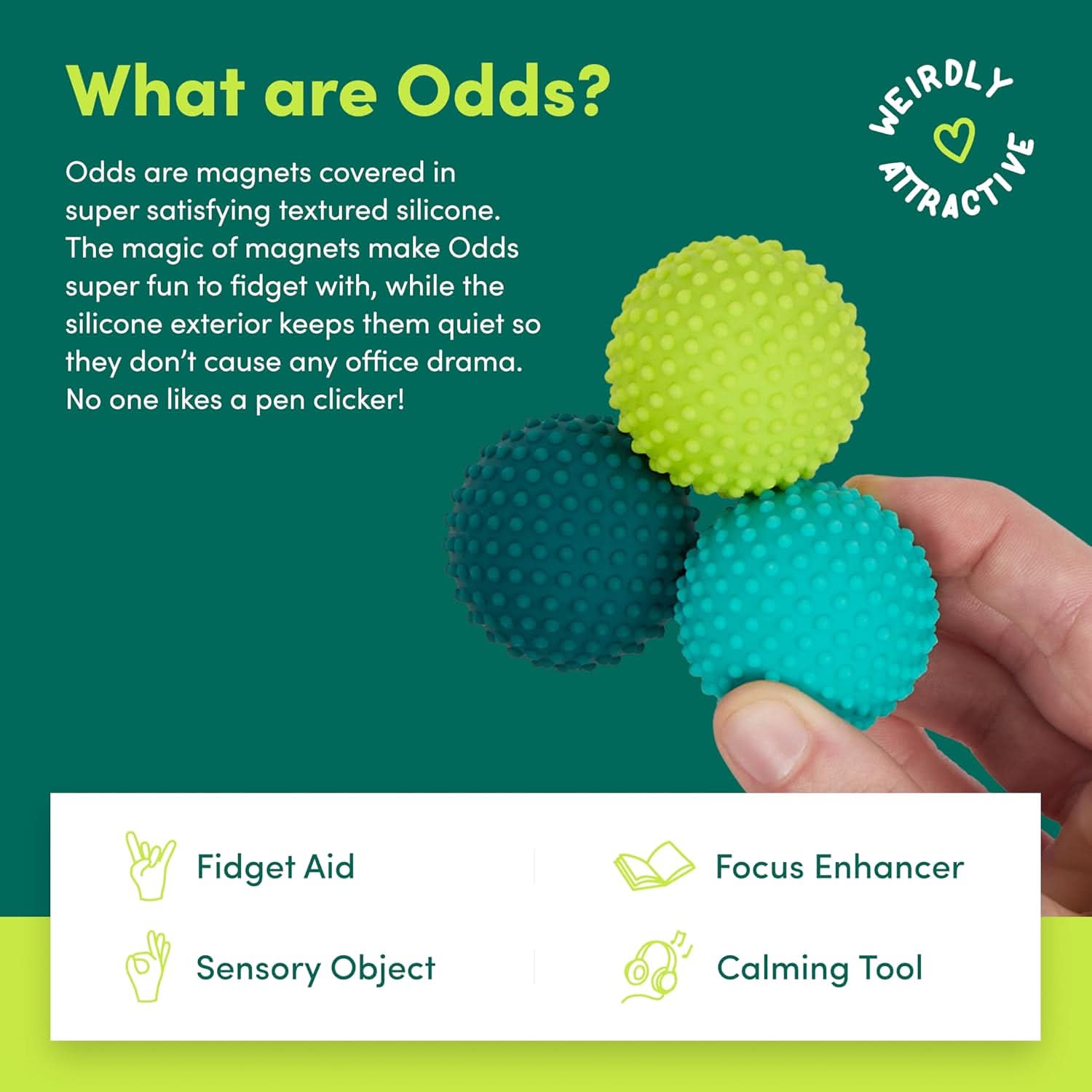 Green Dots Speks Odds Silicone Magnets