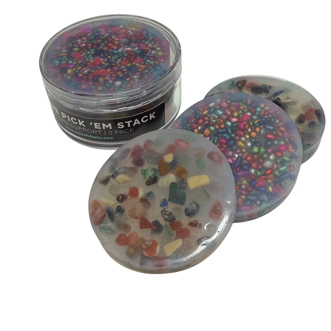 Stone Pick ‘Em Stack - pack of 3 natural stone discs - Kaiko Picking & Popping Support